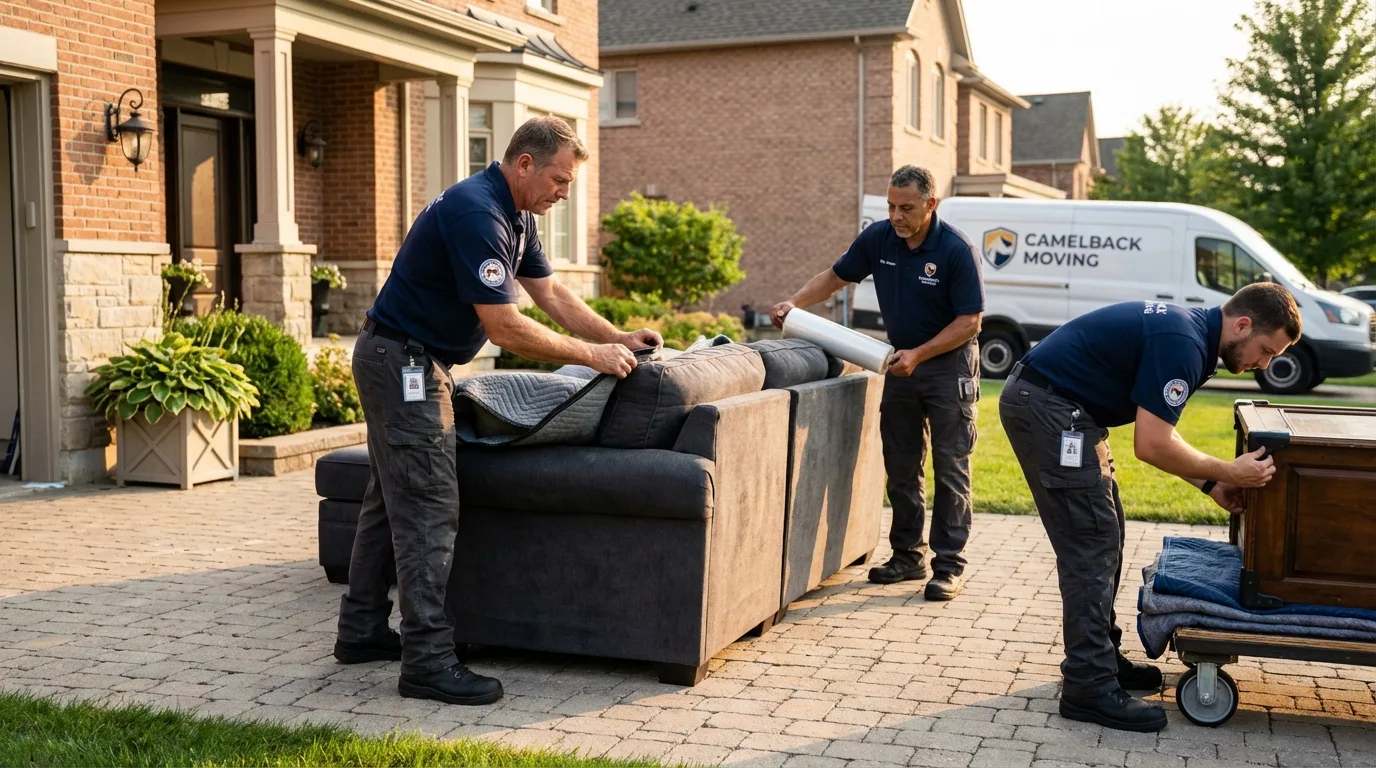 Large estate moving crew wrapping furniture in Brunswick, MD